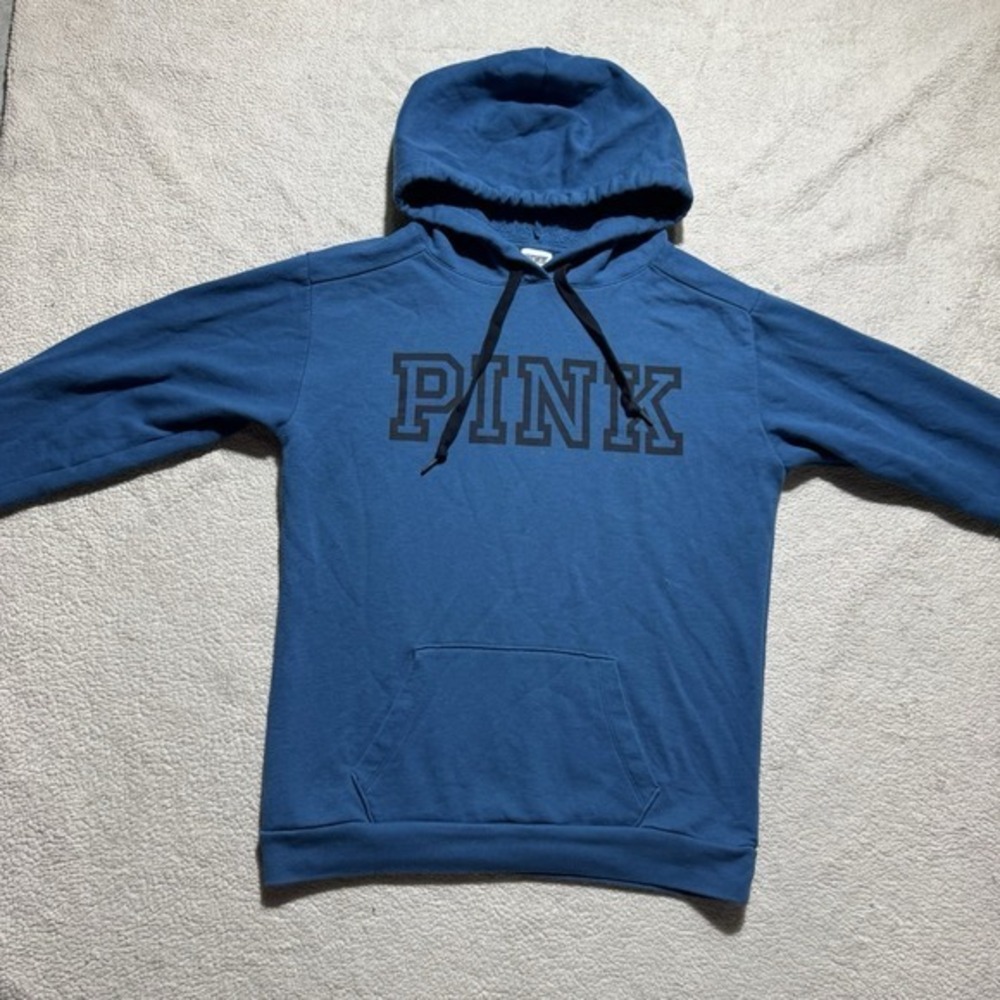 Pink Victoria Secret Hoodie Sweatpants Set Womens XS Blue Fleece Casual Comfort - Picture 2 of 16